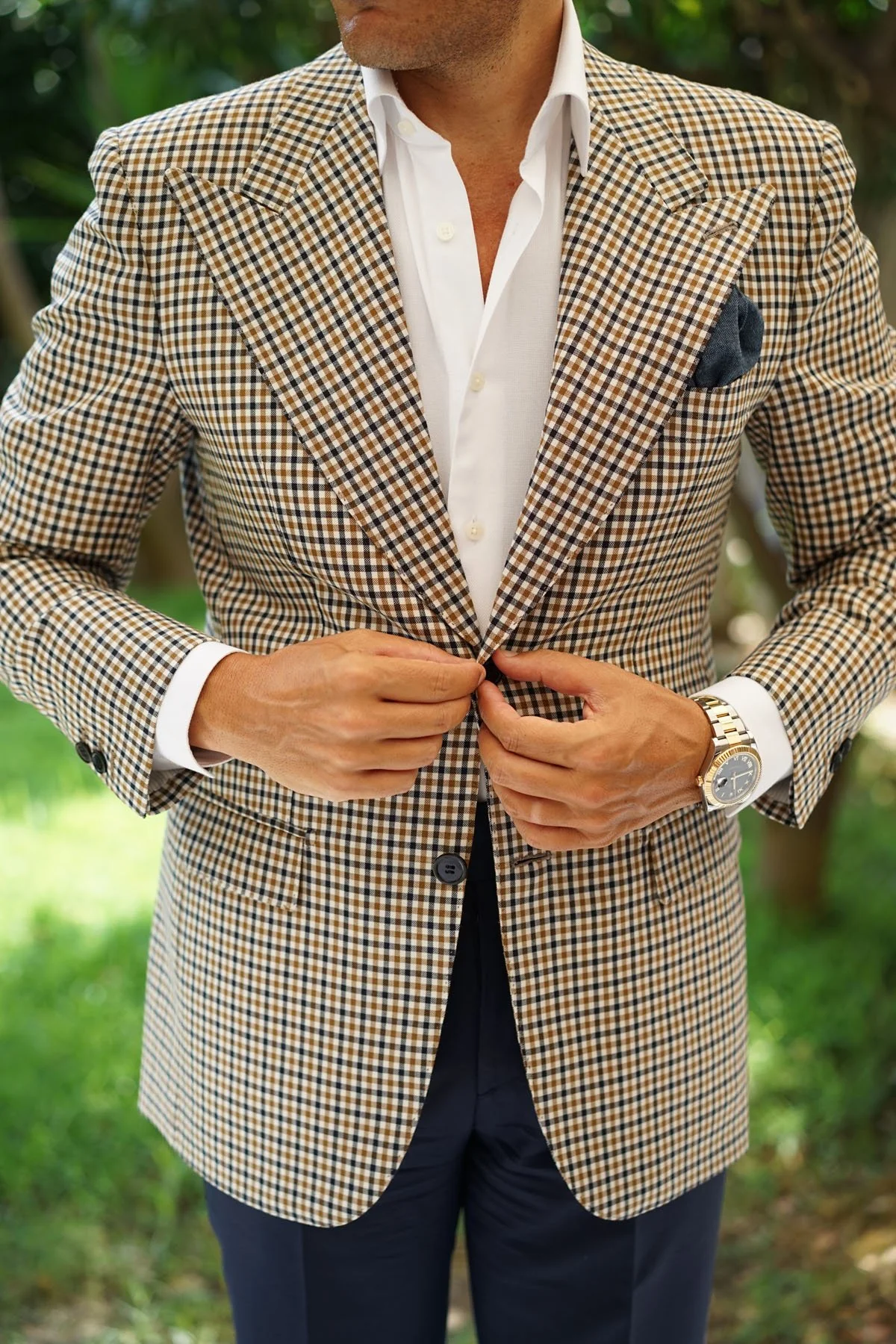 Suffolk Donegal Blue Wool Pocket Square - Image 4