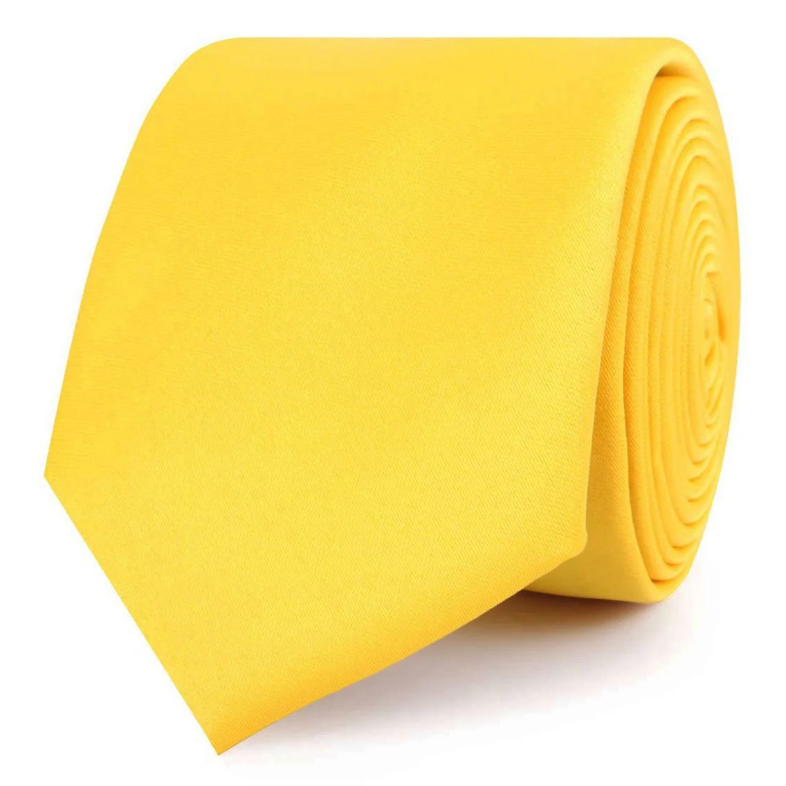 Sunflower Chrysanthemum Yellow Satin Skinny Tie - Image 2