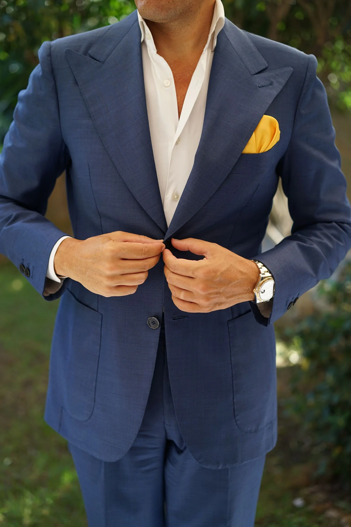 Sunflower Yellow Satin Pocket Square - Image 11