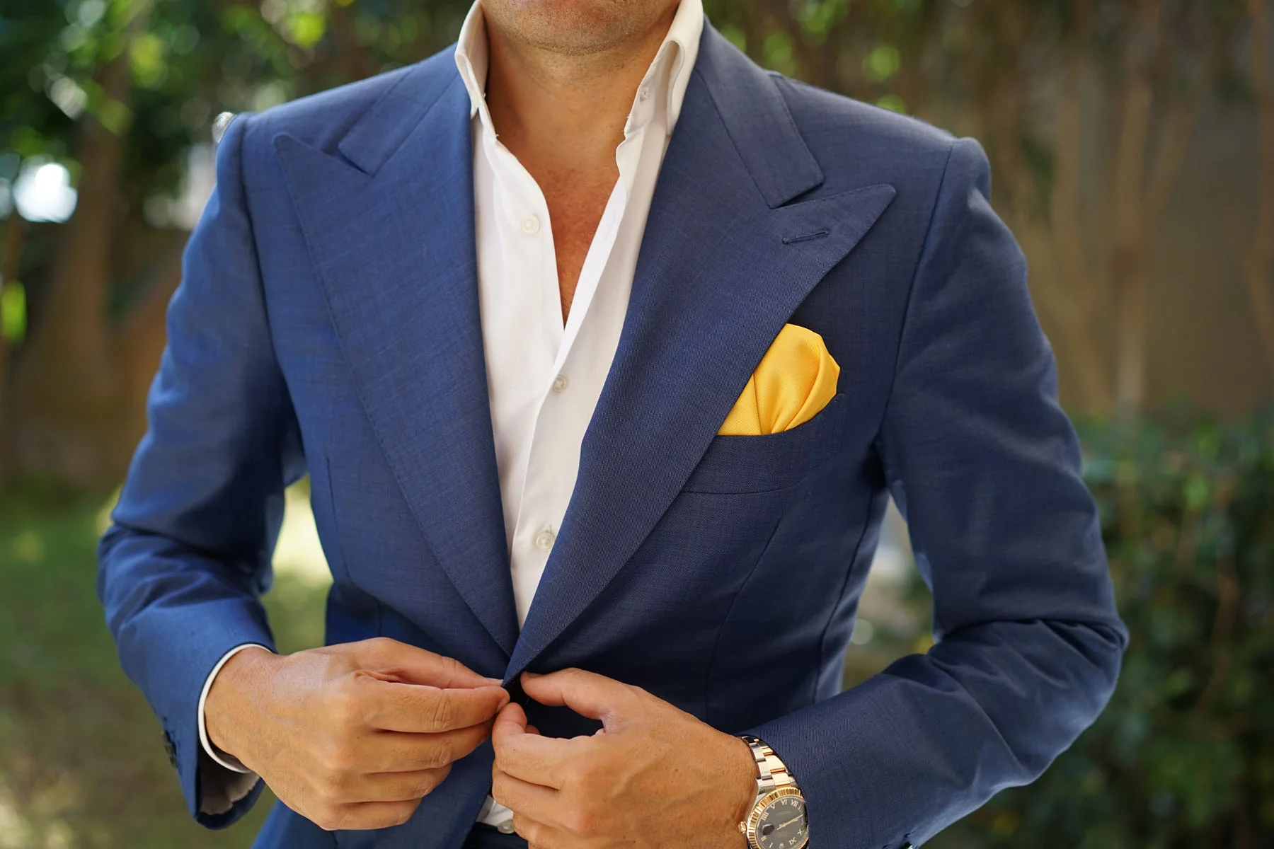 Sunflower Yellow Satin Pocket Square - Image 12