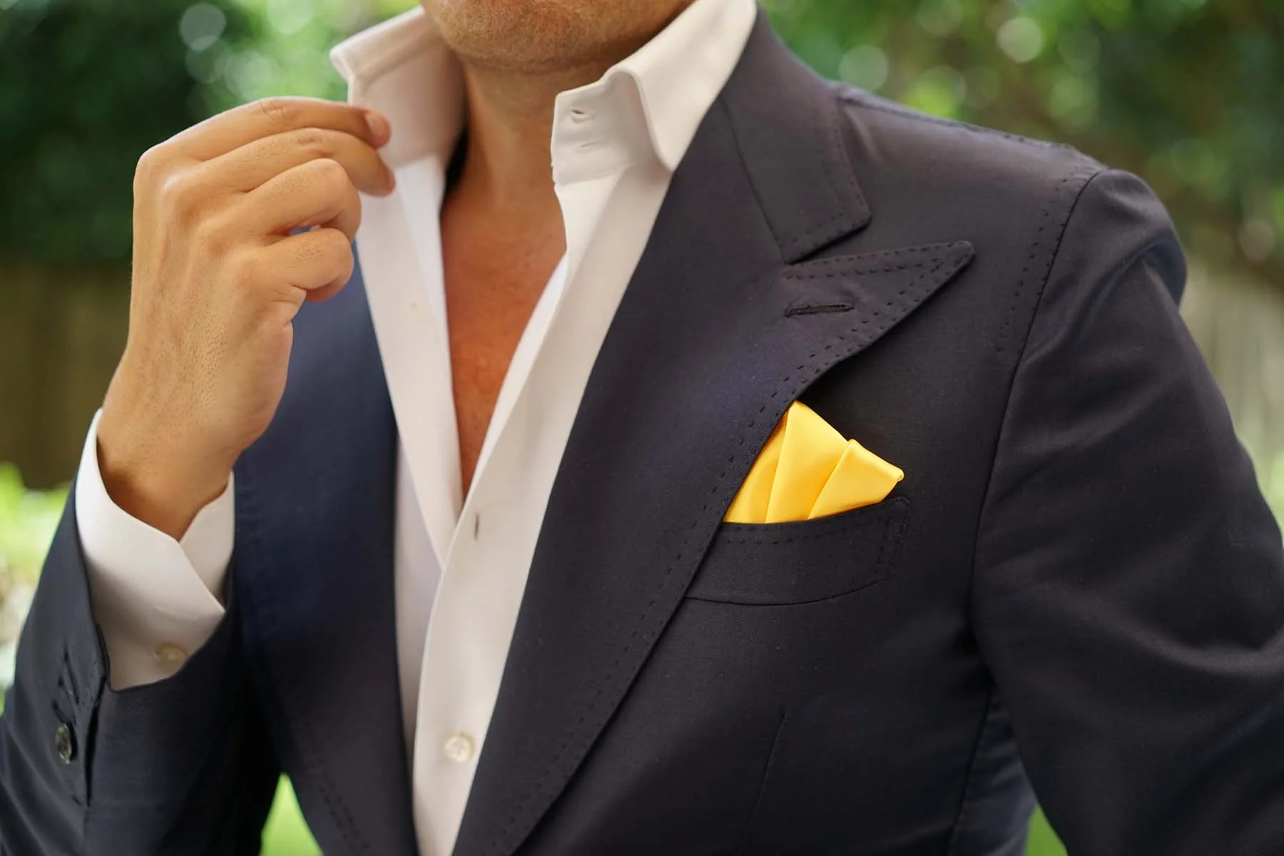 Sunflower Yellow Satin Pocket Square - Image 5