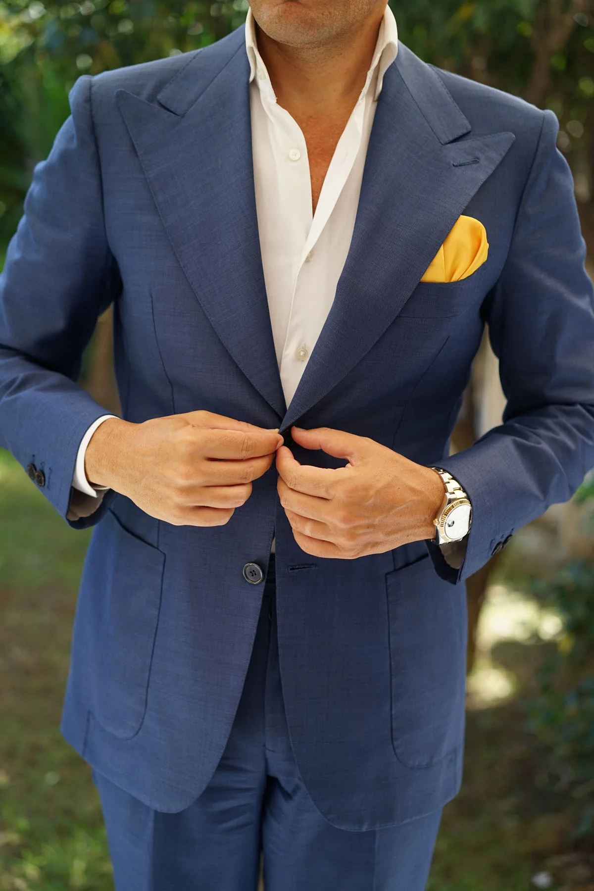 Sunflower Yellow Satin Pocket Square - Image 8