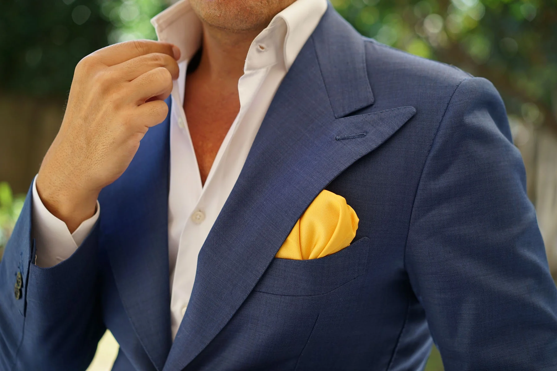 Sunflower Yellow Satin Pocket Square - Image 9