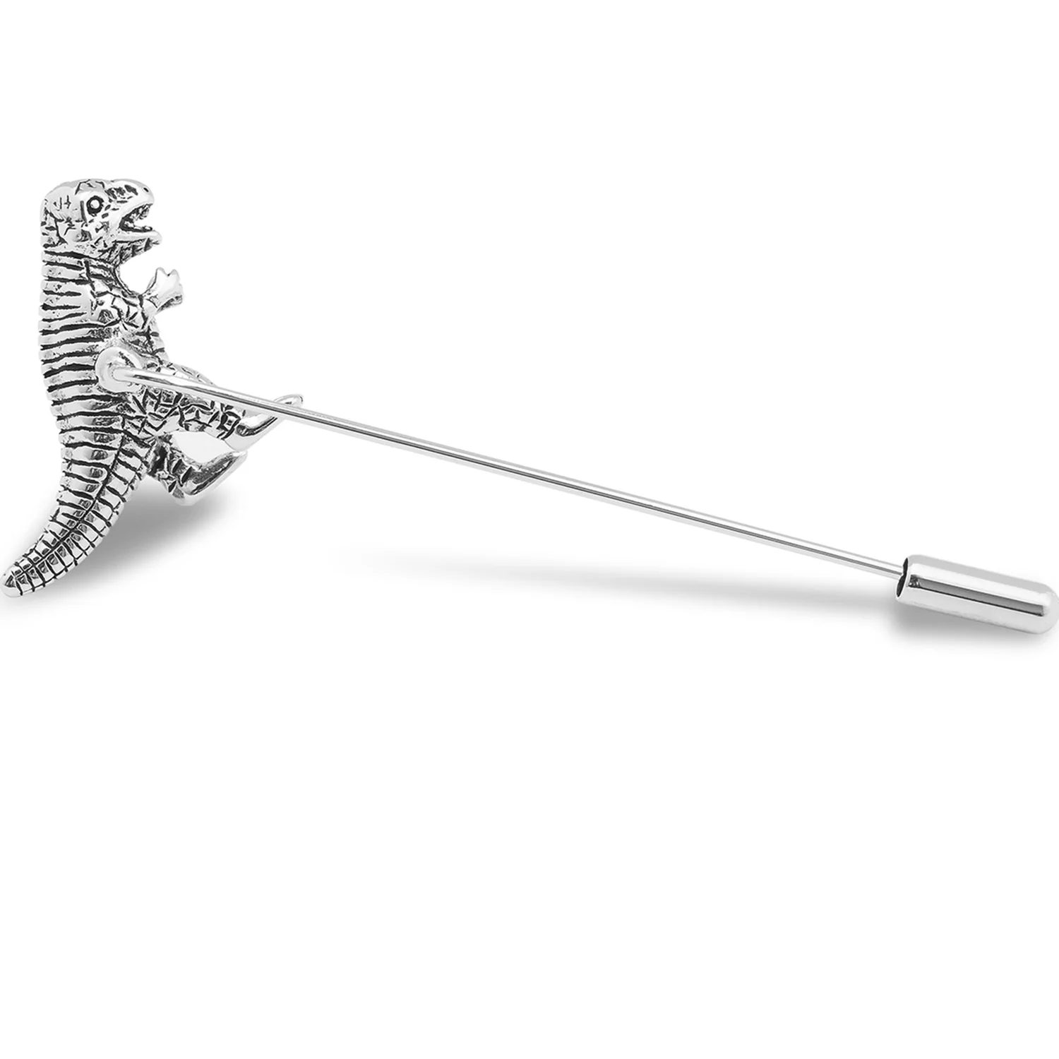T-Rex Silver Lapel Pin - Image 2