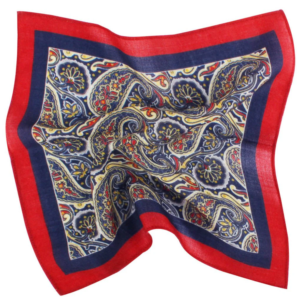 The Little Tramp Paisley Wool Pocket Square - Image 2