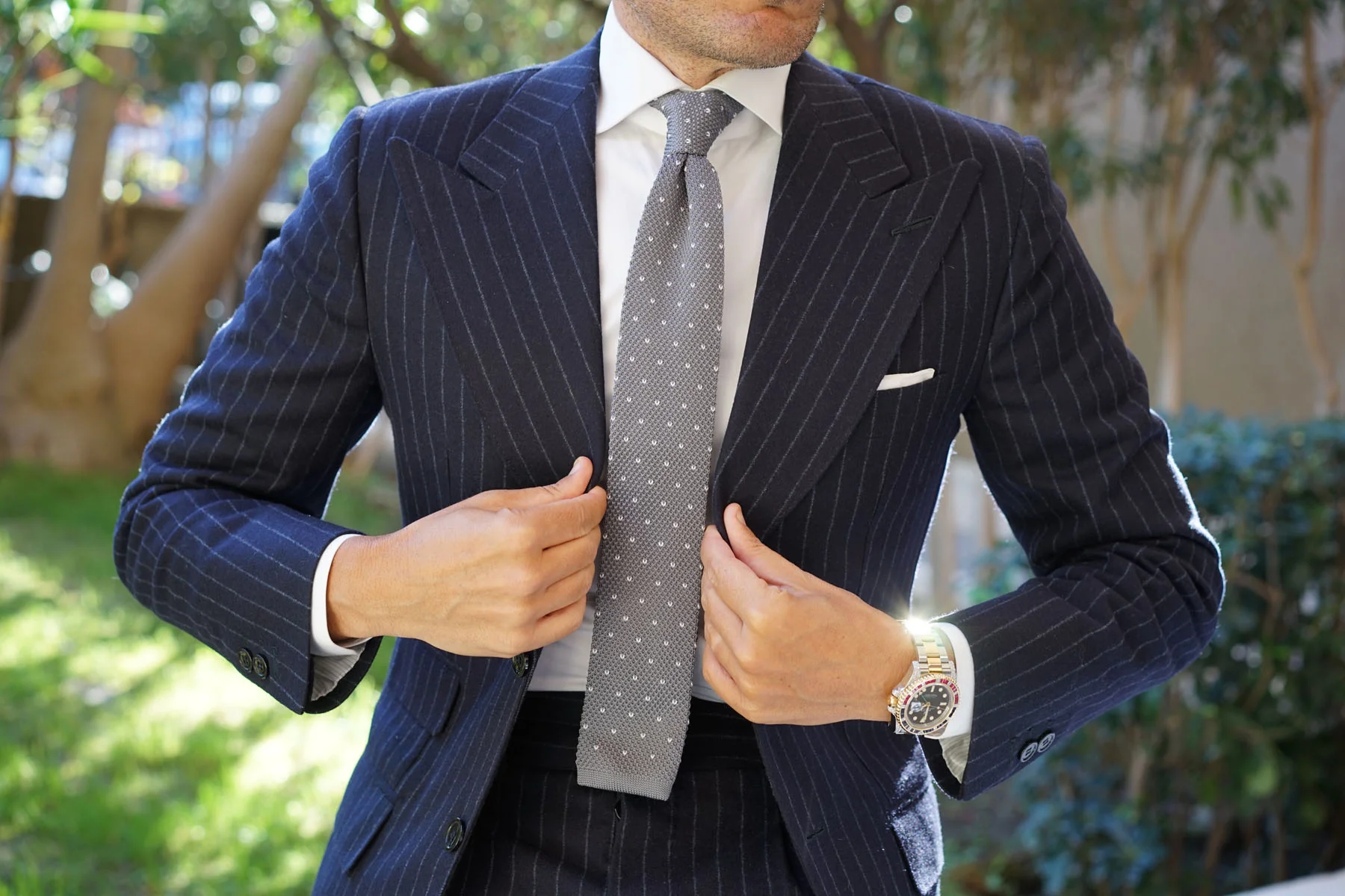 The Saverio Grey Knitted Tie - Image 3