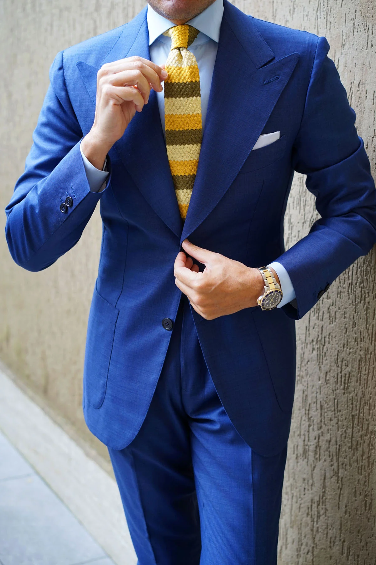 Three Shades of Yellow Knitted Tie - Image 9
