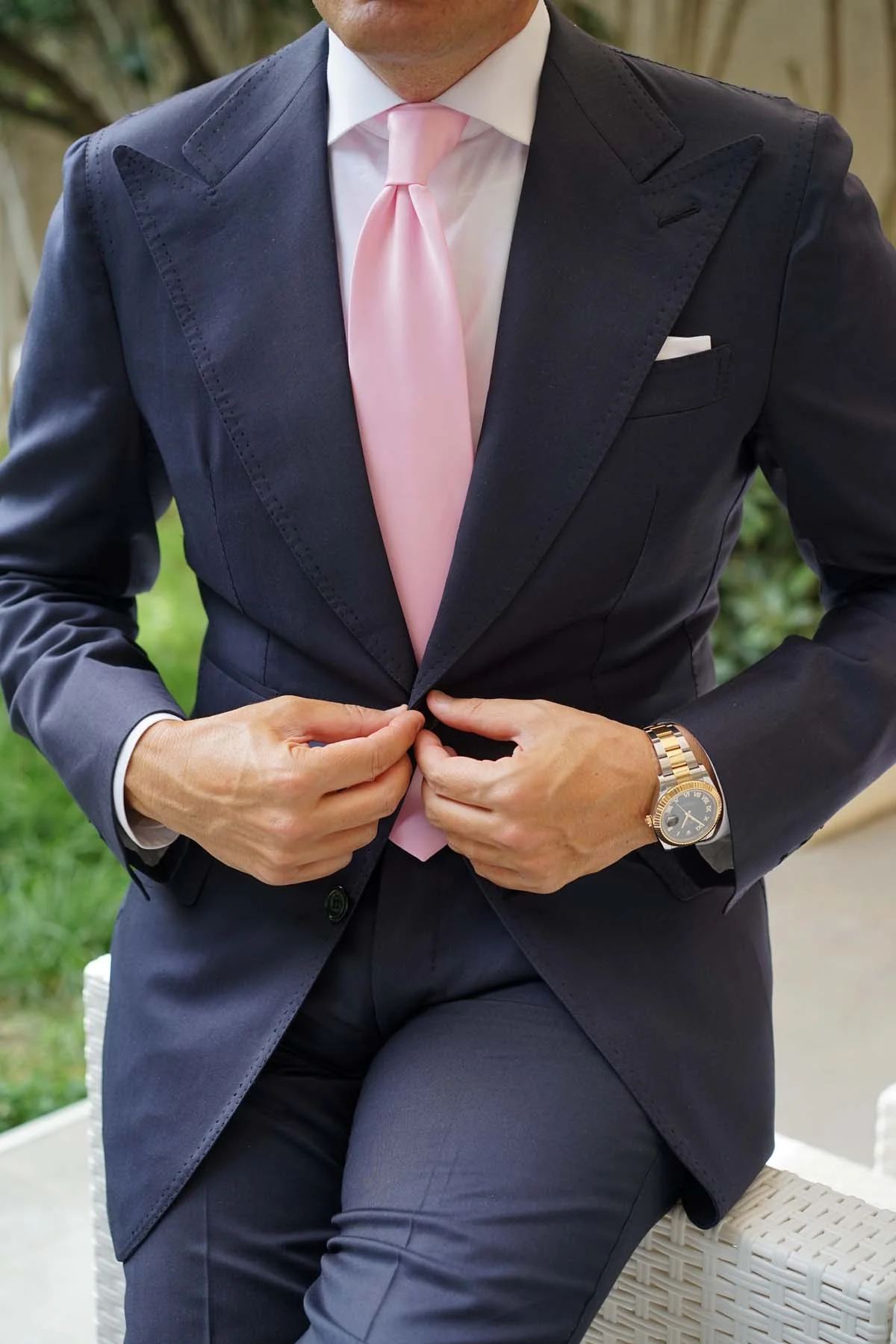 Tickled Pink Satin Necktie - Image 10