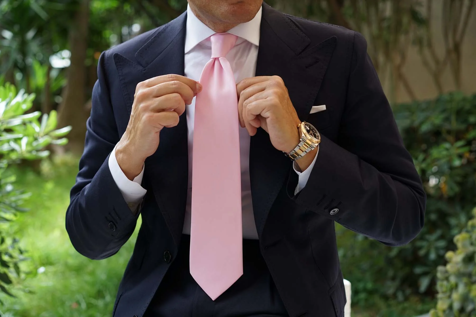 Tickled Pink Satin Necktie - Image 6