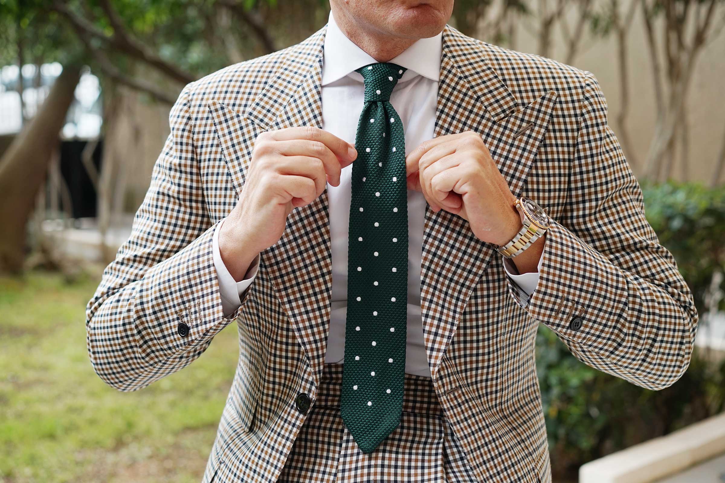Tiera Green Knitted Tie - Image 3