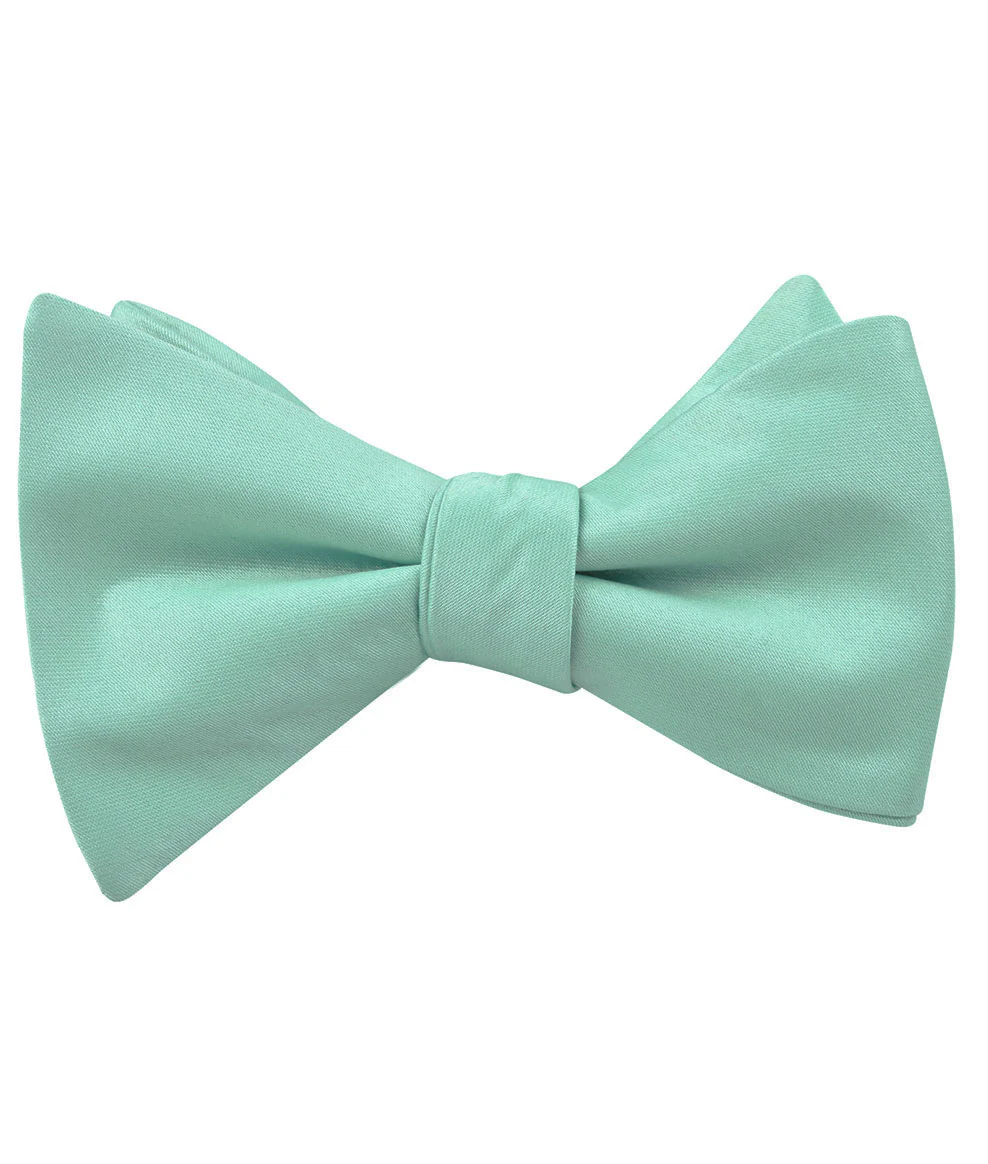 Tiffany Turquoise Spa Satin Self Bow Tie - Image 2