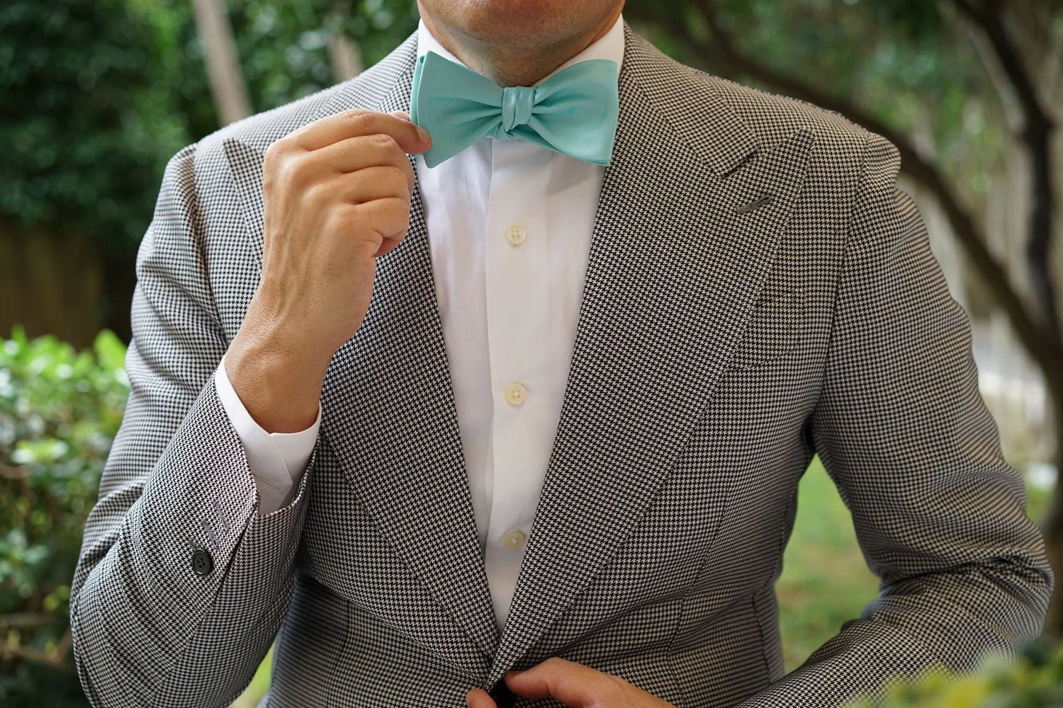 Tiffany Turquoise Spa Satin Self Bow Tie - Image 6