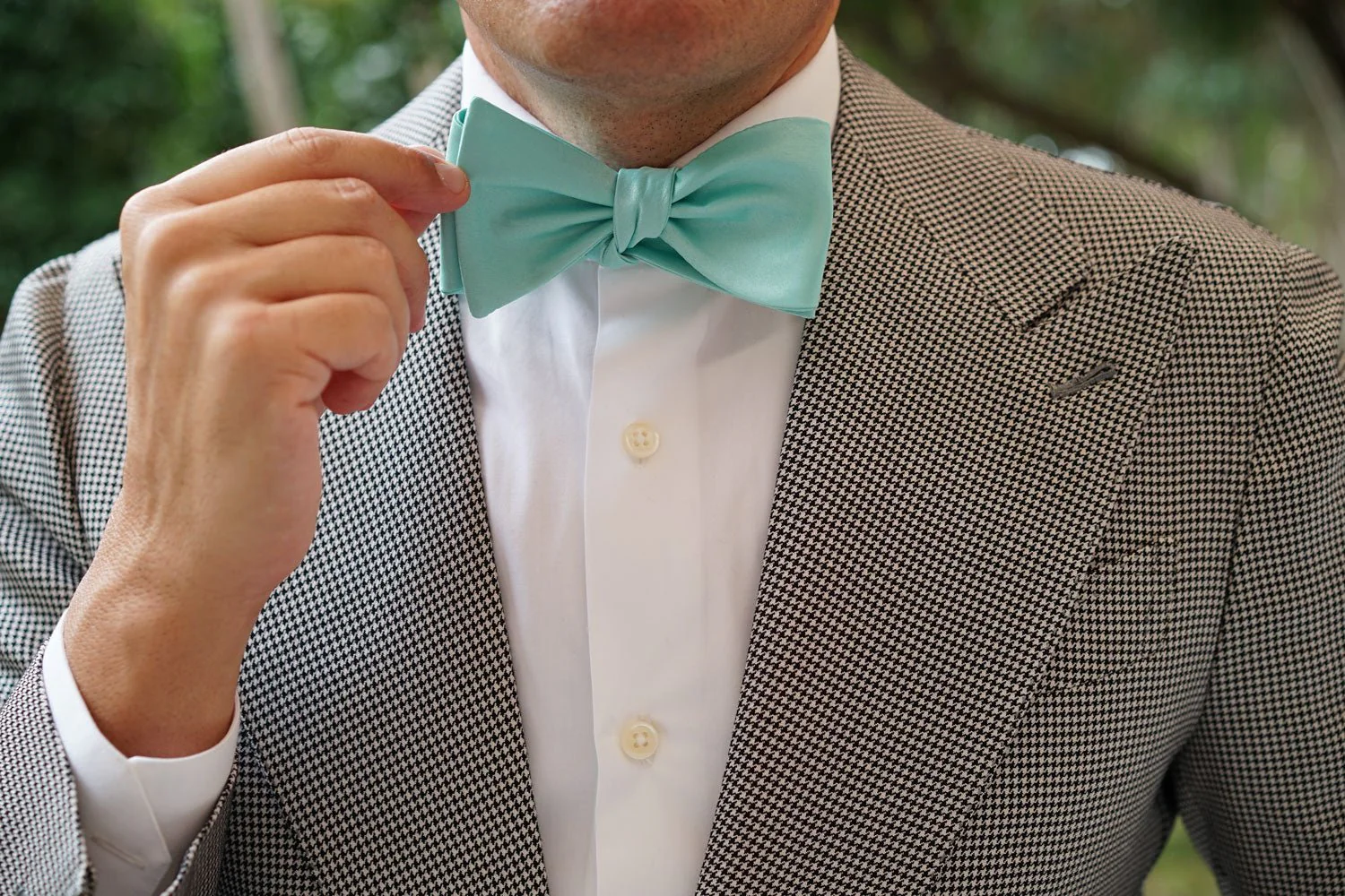 Tiffany Turquoise Spa Satin Self Bow Tie - Image 7