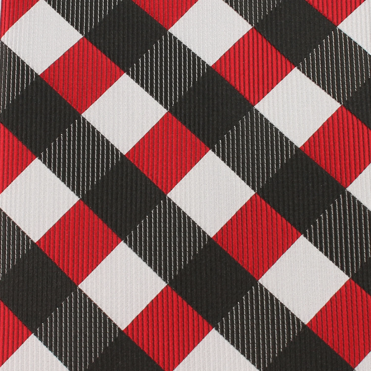 White Black Maroon Checkered Tie - Image 3