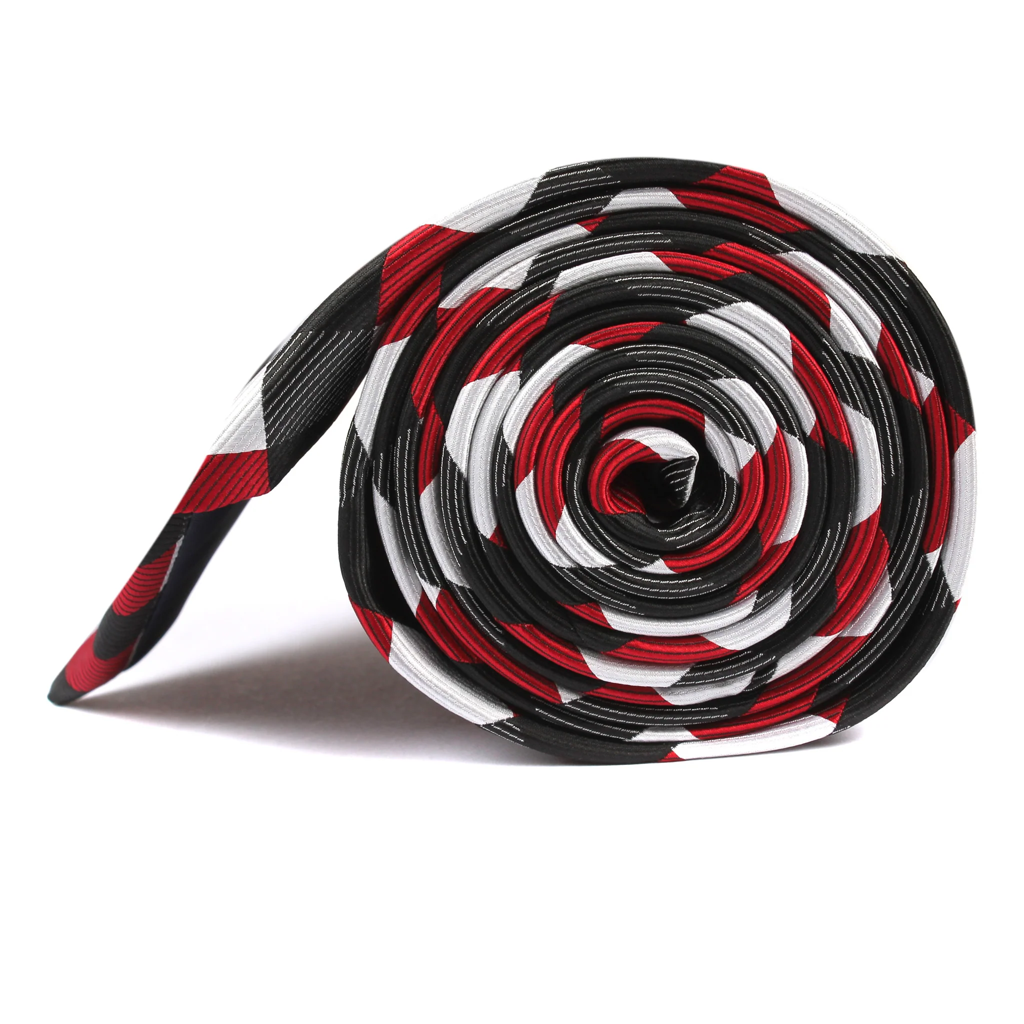 White Black Maroon Checkered Tie - Image 4