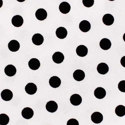 White Cotton with Large Black Polka Dots Pocket Square - Image 2