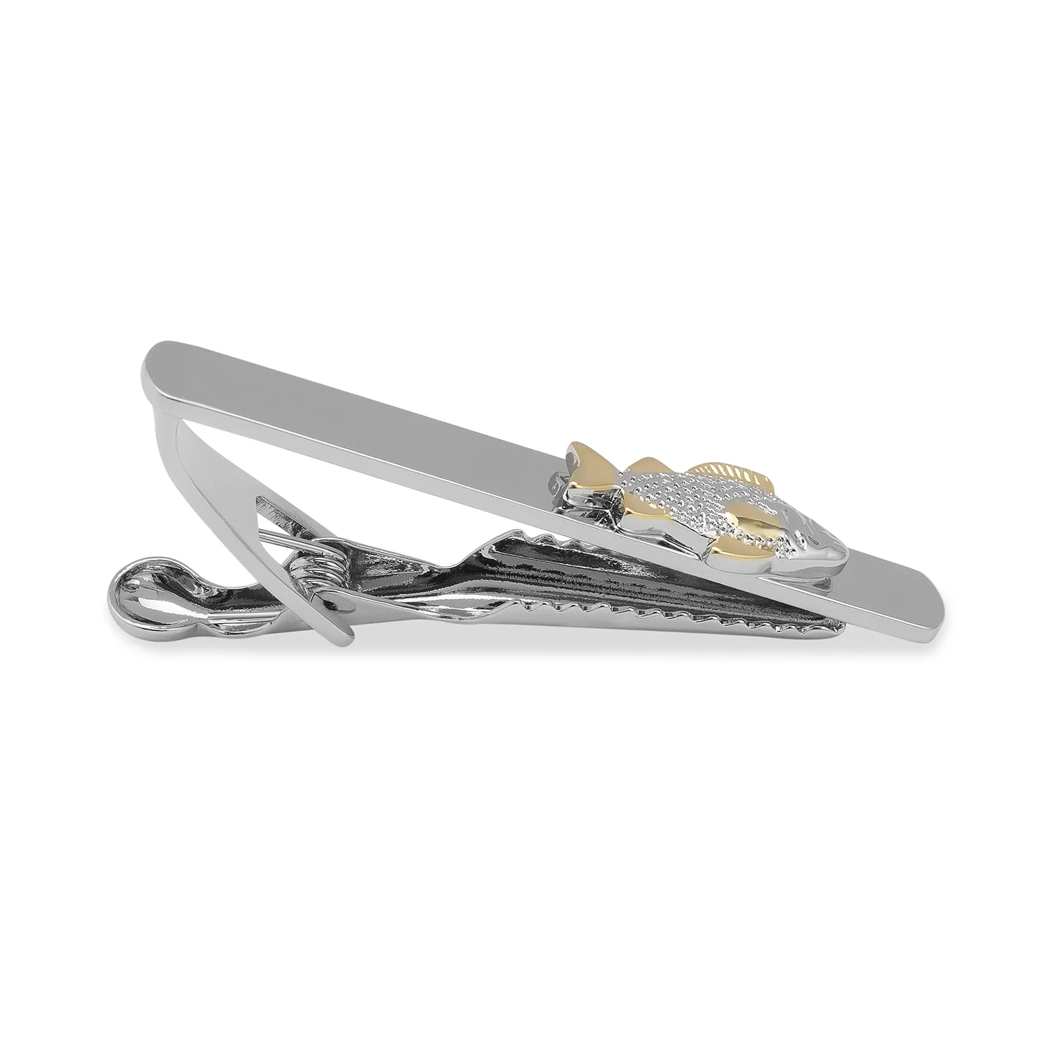 White Sea Bass with Gold Accents Tie Bar - Image 2