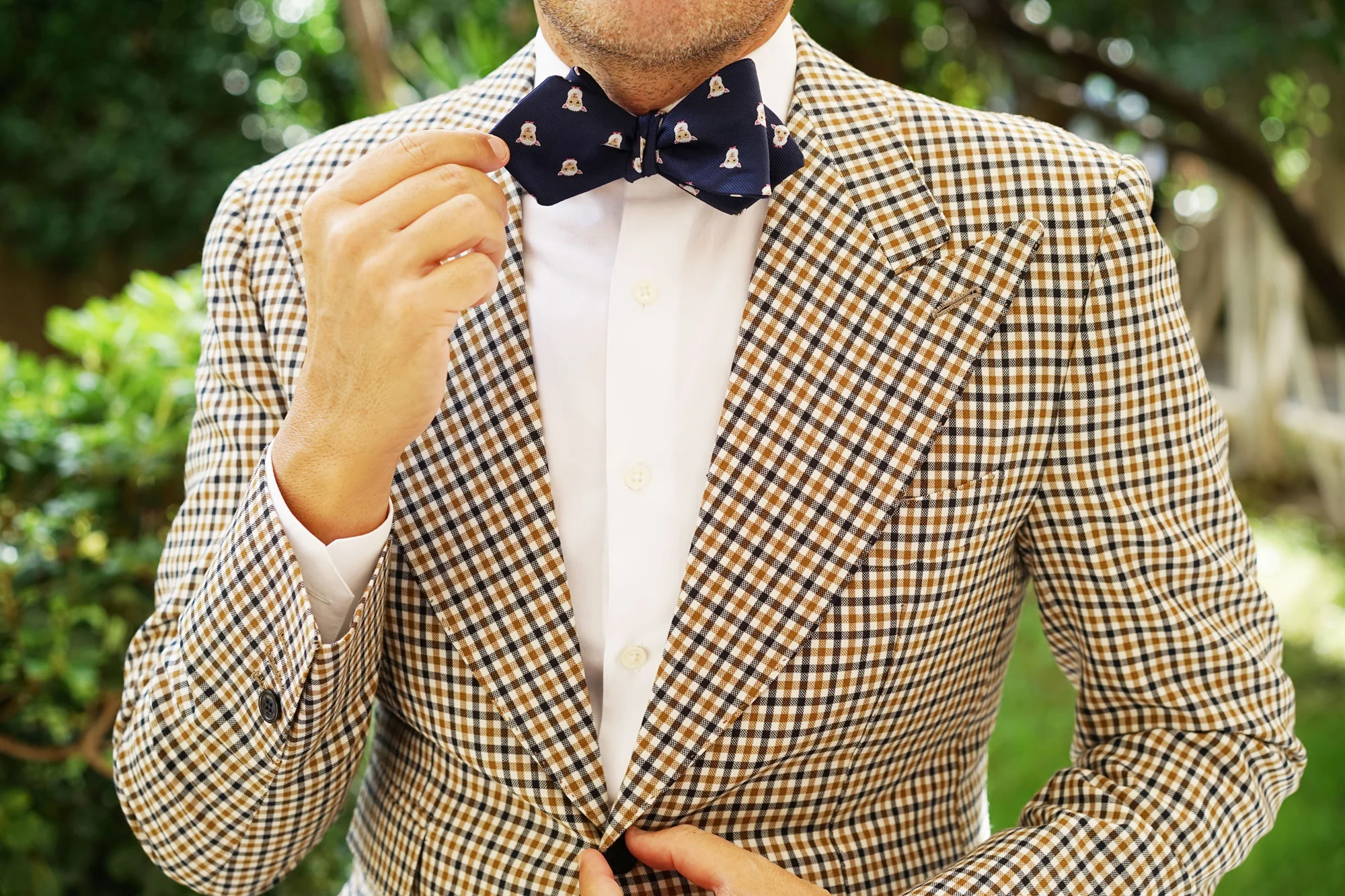 White Sheep Diamond Self Bow Tie - Image 7