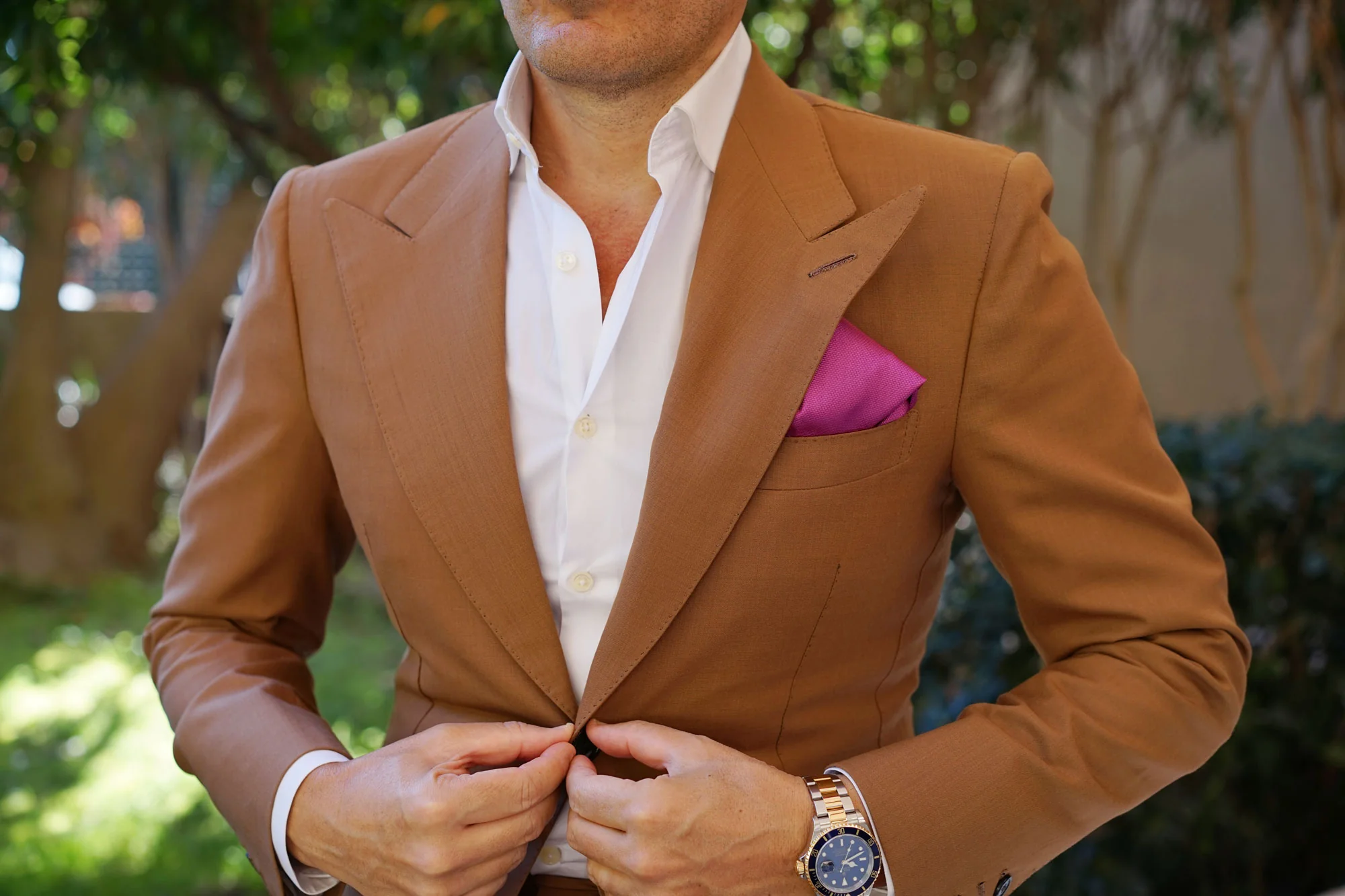Wild Orchid Purple Weave Pocket Square - Image 3