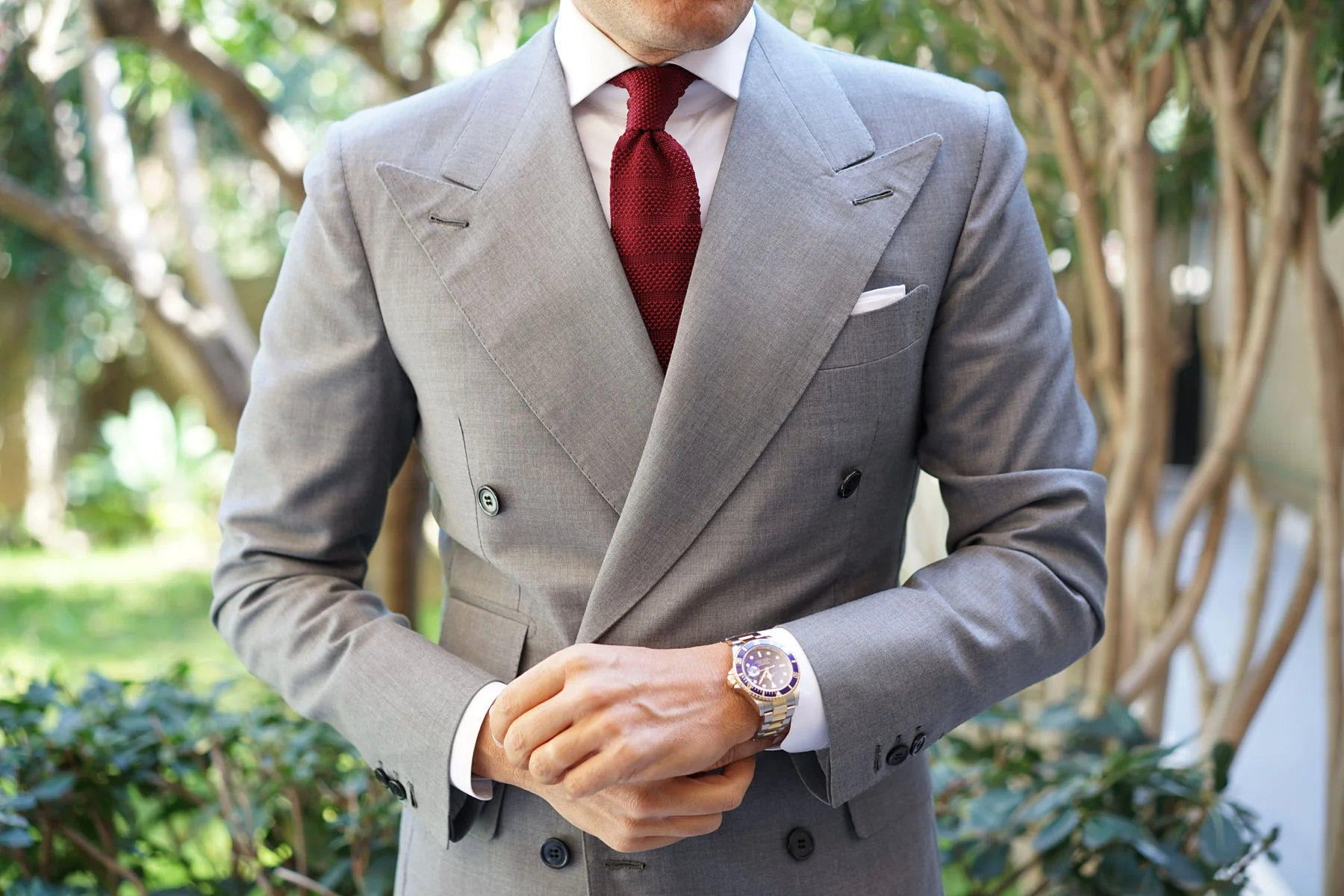 Winchester Burgundy Knitted Tie - Image 8