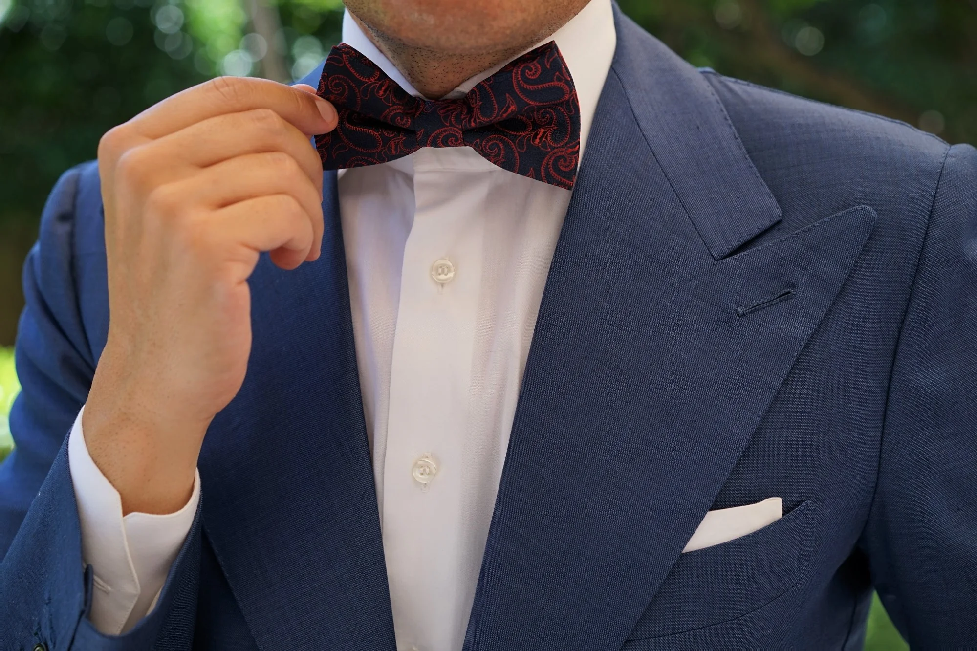 Yazd Red Paisley Bow Tie - Image 10
