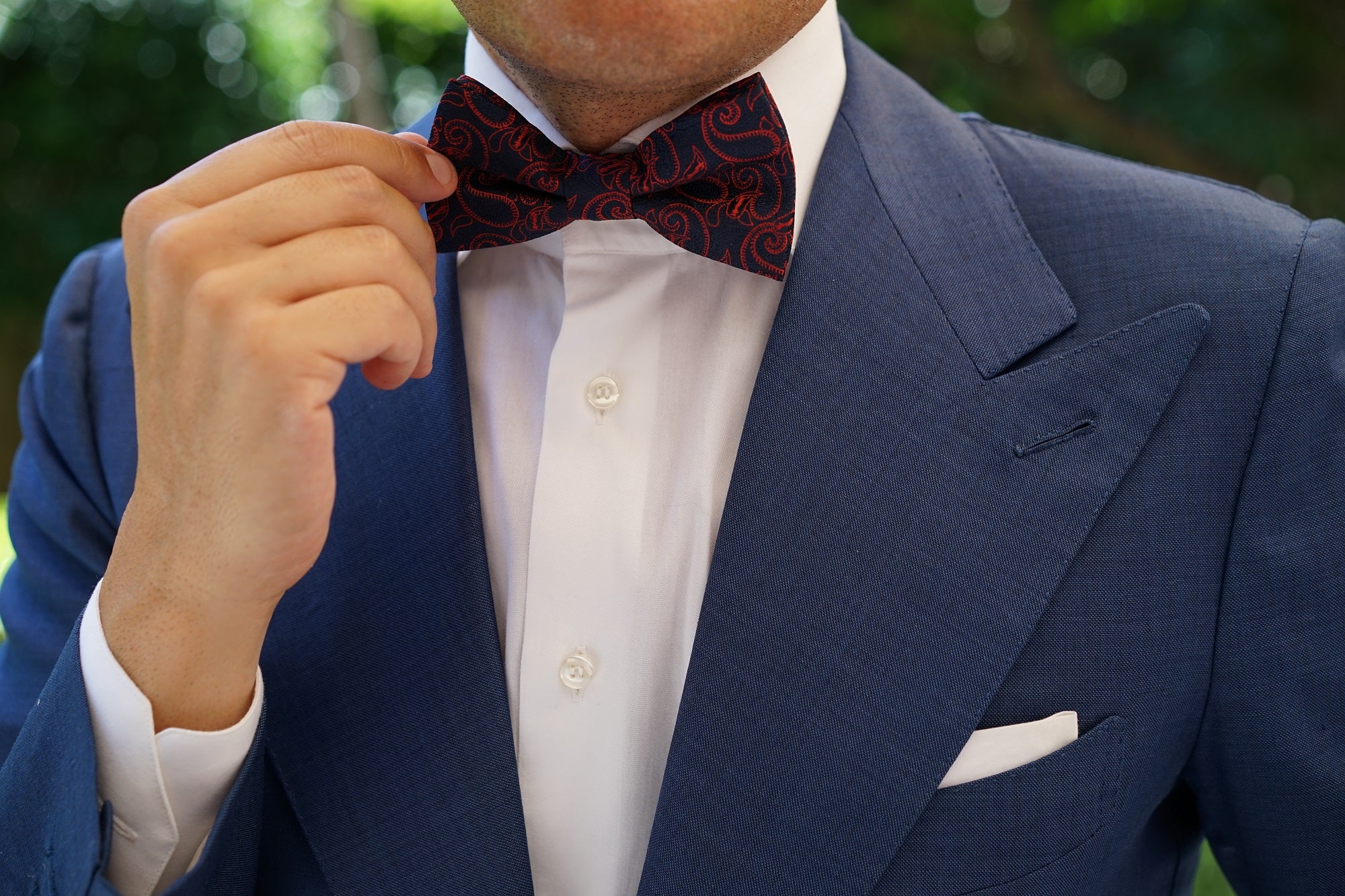 Yazd Red Paisley Bow Tie - Image 11