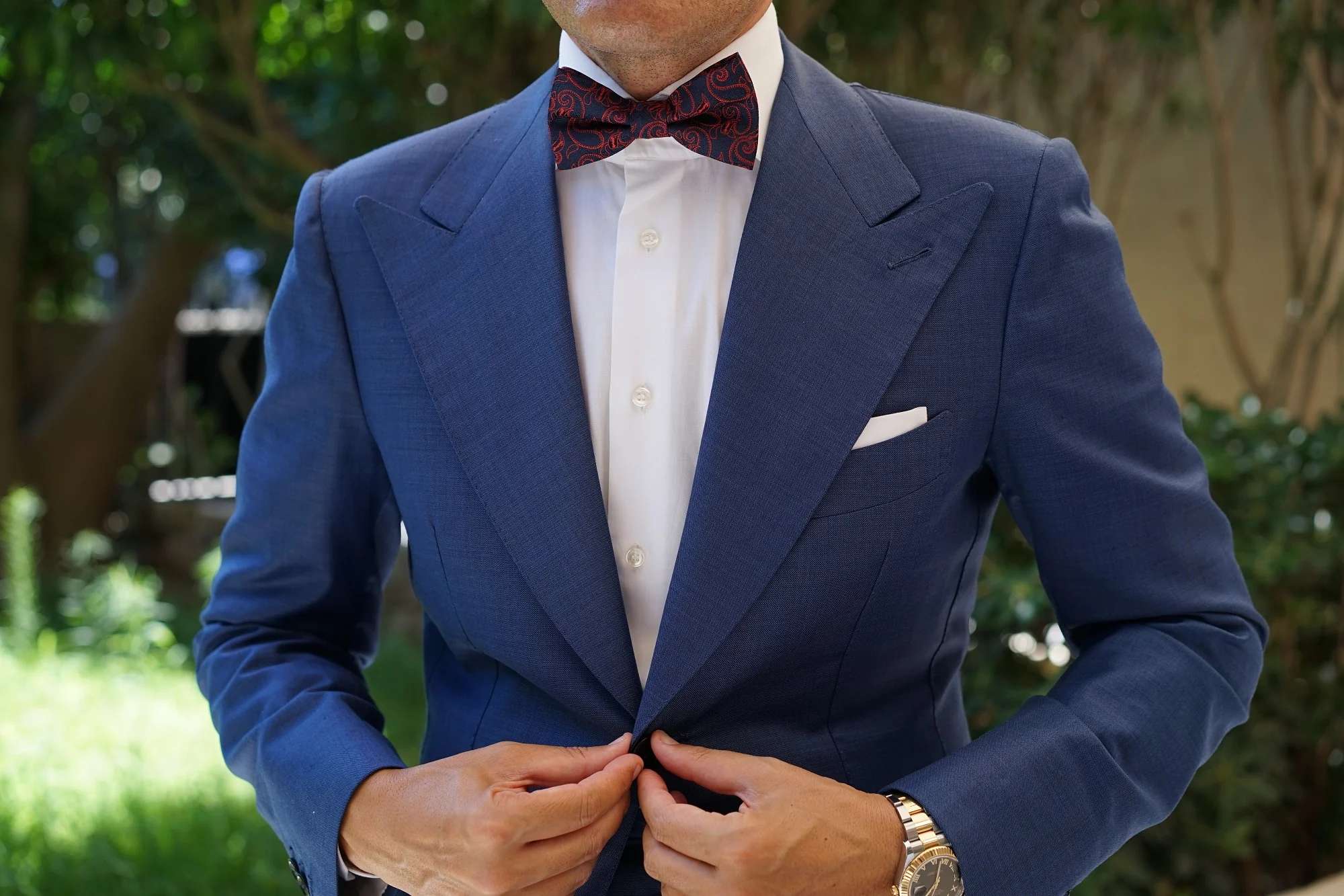 Yazd Red Paisley Bow Tie - Image 3