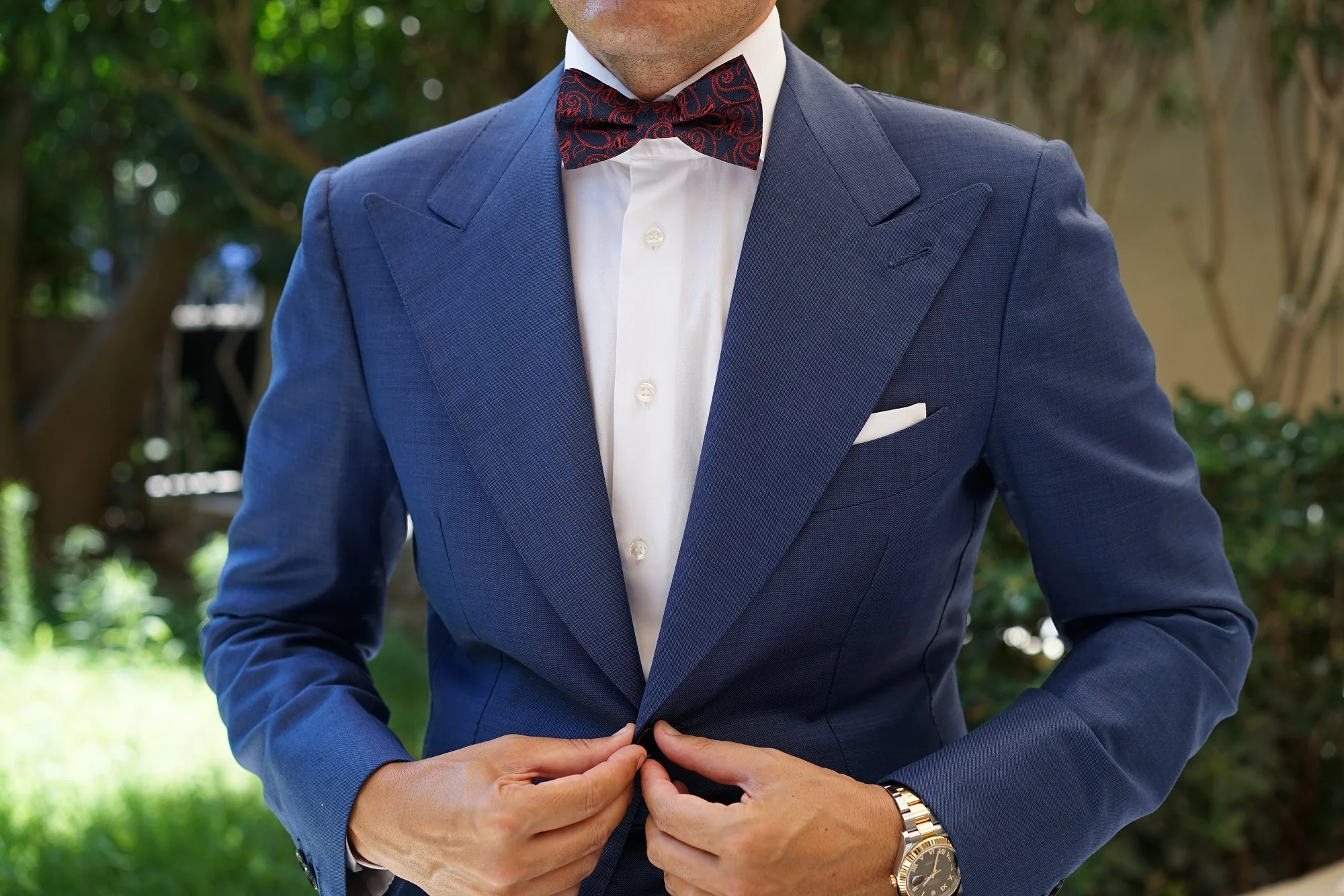 Yazd Red Paisley Bow Tie - Image 7