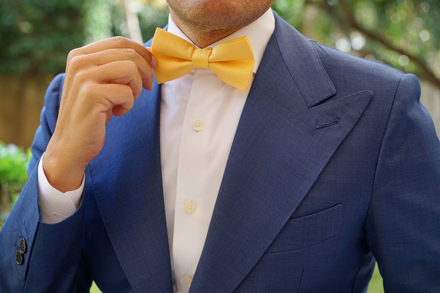 Yellow Grain Slub Bow Tie - Image 6