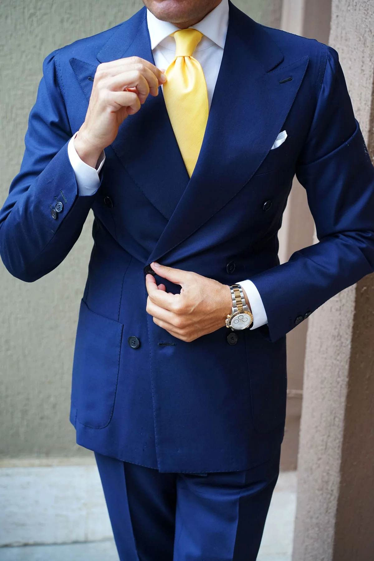 Yellow Grain Slub Necktie - Image 10